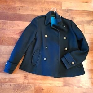 Blue coat hip length